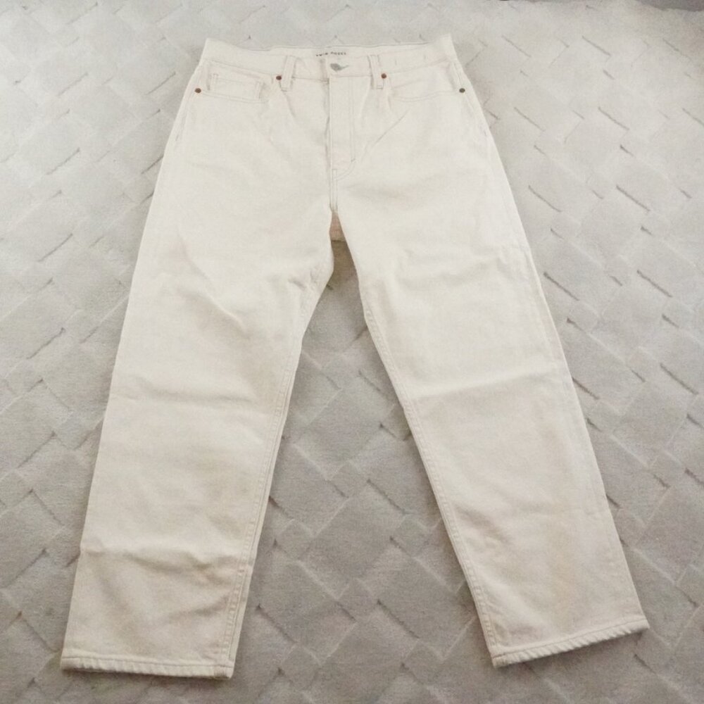 Twin Doves Vintage Stove Pipe Ankle Jean Womens 32 Cream Rigid Denim